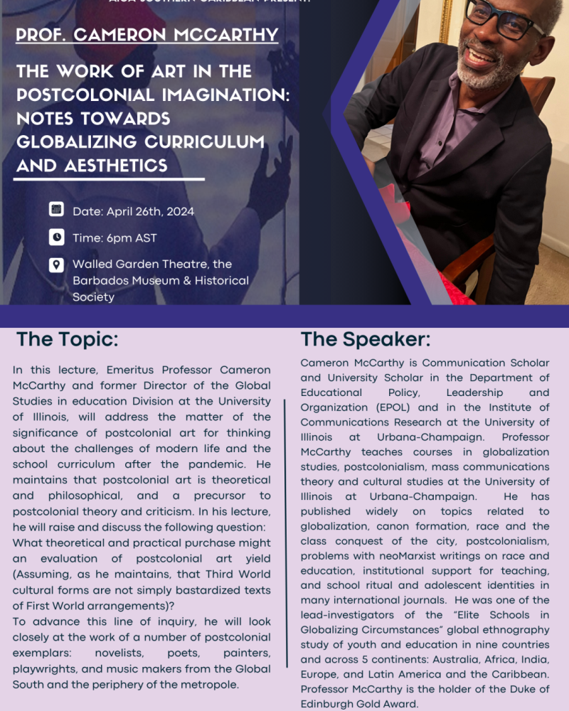 The Work of Art in the Postcolonial Imagination: Notes Towards Globalizing Curriculum and Aesthetics.